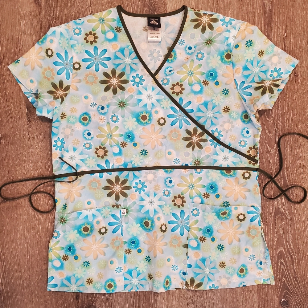 Cherokee scrubs flower top